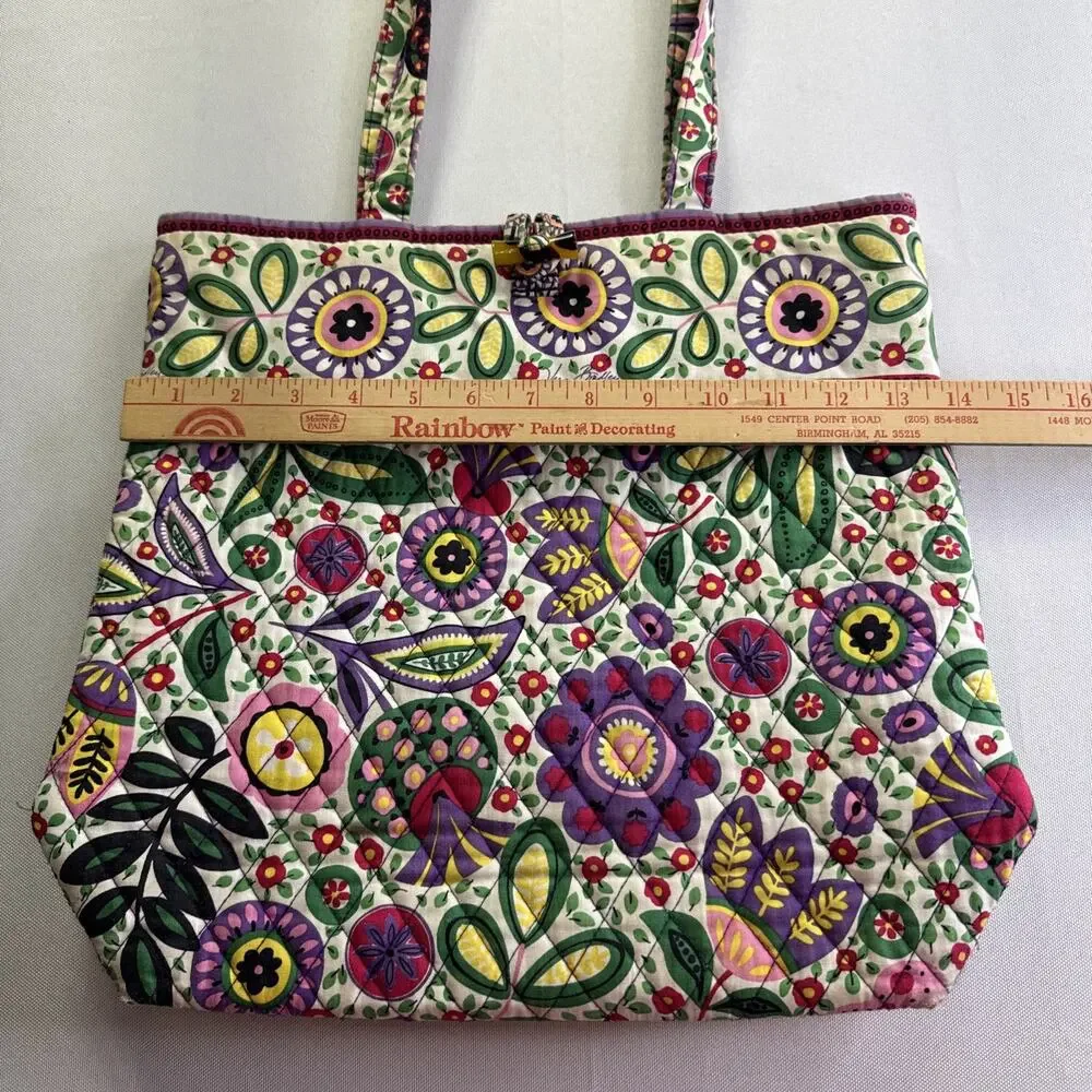 Vera Bradley Toggle Tote Viva La Vera Quilted Cotton Floral Shoulder Bag Retired